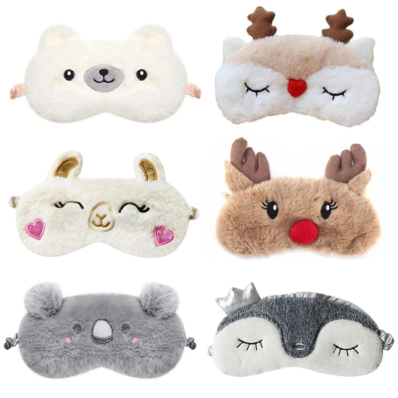 Cute Animals Plush Sleeping Eye Mask